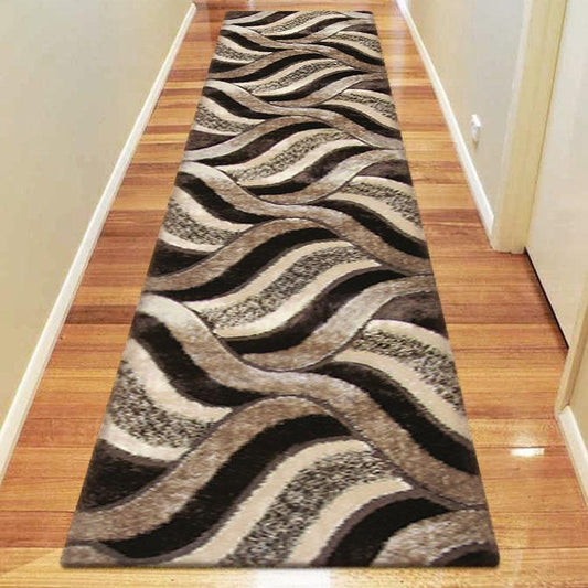 Luxury Shaggy 5328 Brown Hallway Runner